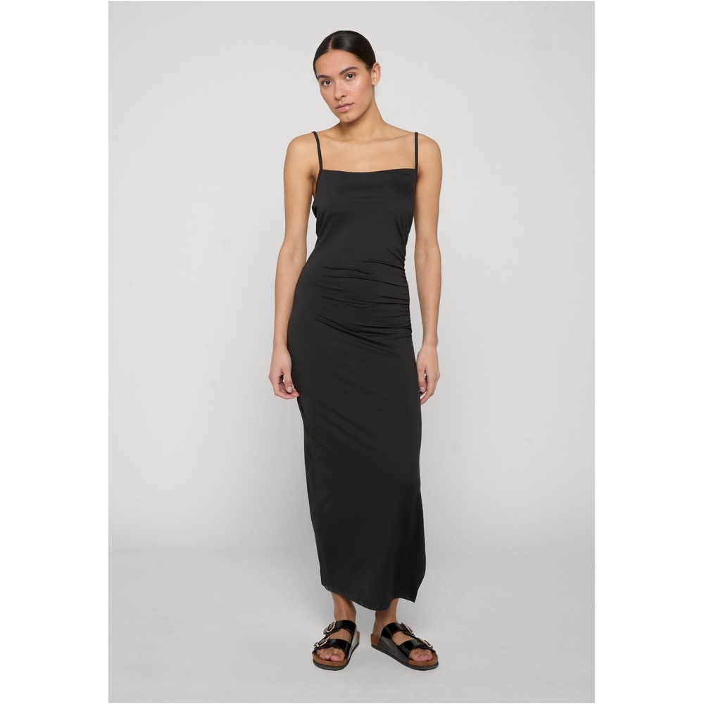 Urban Classics - Long Spaghetti Jersey Lange jurk - Zwart